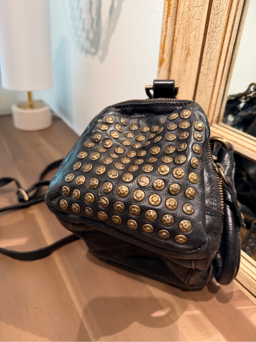 FRYE AND CO. Black Leather Studded Satchel - Picture 5 of 5